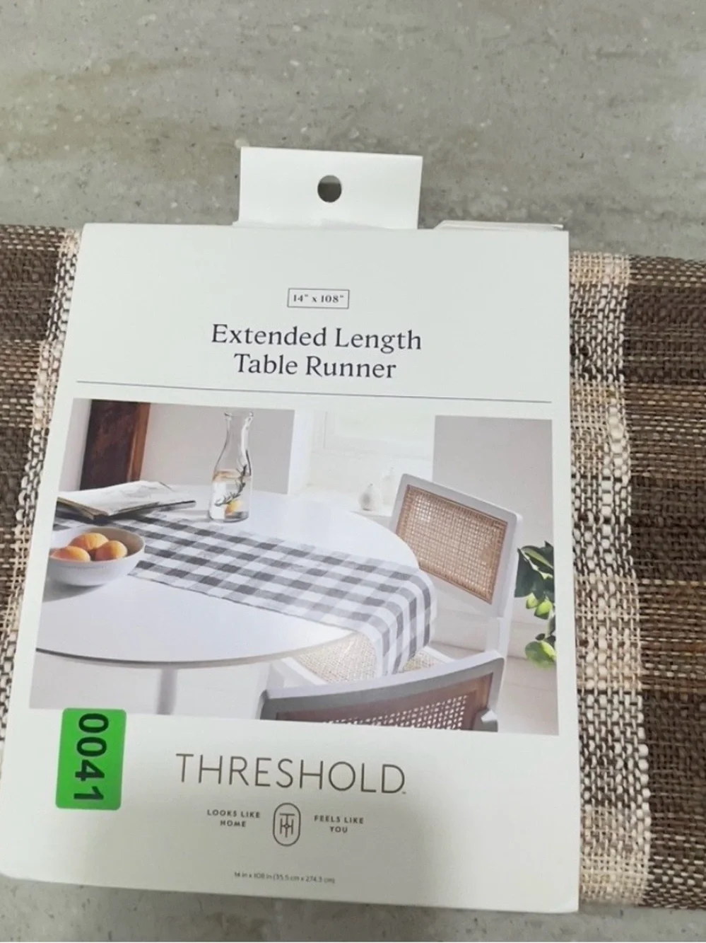 Threshold Brown and Cream Woven Plaid Table Runner